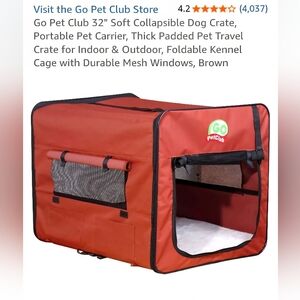 Go Pet Club Red-Orange Collapsible Dog Crate